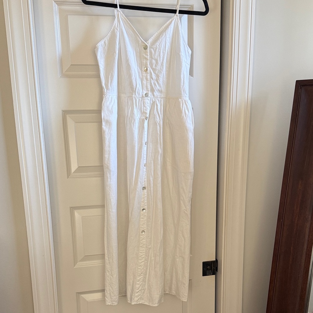 A New Day White Midi Dress with Buttons